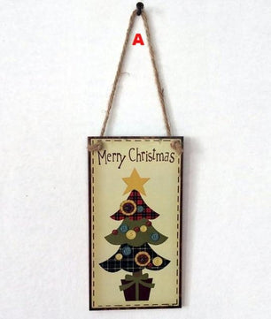 Letters Wooden Pendant Door Decorations Hanging Ornament Party Festival - Lusy Store