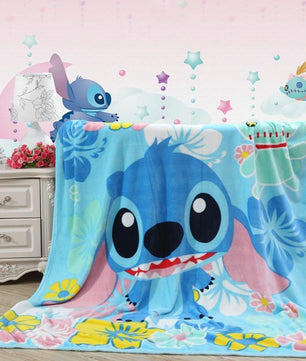 Lilo Stitch Floral Printed Blankets Throws for Girls Boys Children's Kids - Lusy Store