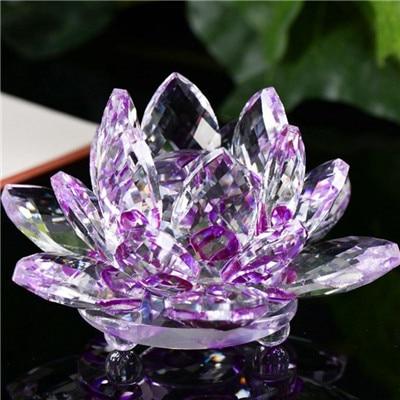 Lotus Crystal Glass Flower Crafts Wedding Home Party Decor - Lusy Store