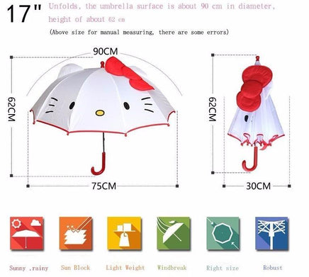 Lovely Cartoon Hello Kitty Children Anime Umbrella for Kids Girl Cute