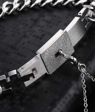 Lover's Stainless Steel Key Pendant Necklace And Lock Bracelet Jewelry Sets - Lusy Store