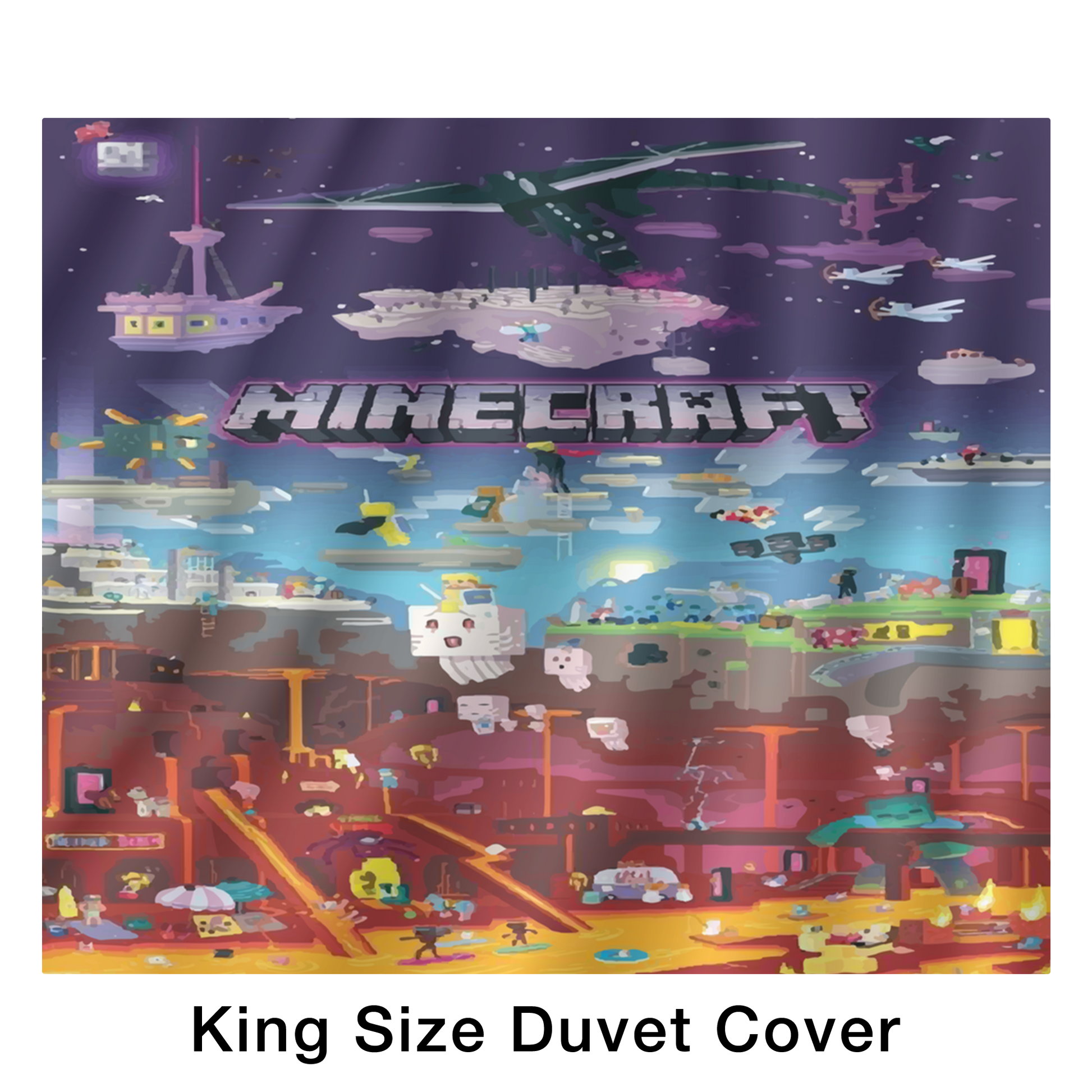 Minecraft bedding set minecraft world kids bedroom sets - Lusy Store