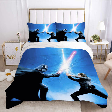 Luke Skywalker Star Wars Bedding Duvet Covers Comforter Set Blue Quilted Blanket Bedlinen LS22715 - Lusy Store