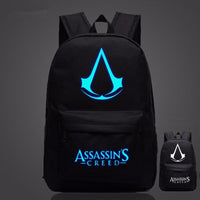 Lumious Assassin's Creed Backpack Oxford Boy Girl mochilas 47*31*18 cm (18*12*7 cm) Black