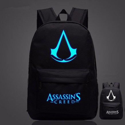 Lumious Assassin's Creed Backpack Oxford Boy Girl mochilas 47*31*18 cm (18*12*7 cm) Black