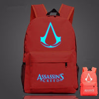 Lumious Assassin's Creed Backpack Oxford Boy Girl mochilas 47*31*18 cm (18*12*7 cm) Red