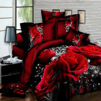 Luxury 3D Rose Cotton Bedding Sets Duvet Cover Kids Bedding Sets Twin/Queen/King Size set)