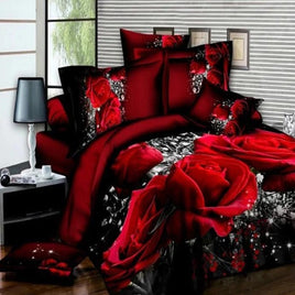 Luxury 3D Rose Cotton Bedding Sets Duvet Cover Kids Bedding Sets Twin/Queen/King Size set)