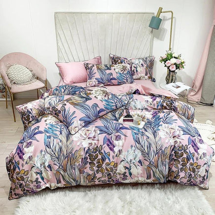 Luxury Bedding Sets 3D Egyptian Cotton Flamingo Leaf - Lusy Store