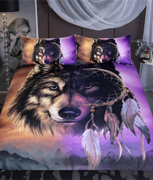 Luxury Bedding Sets 3D Wolf Mountain Bed Set US Twin Full Queen King Size - Lusy Store