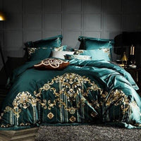 Luxury Bedding Sets Egyptian Cotton 1000TC Embroidery Blue Purple Bedding Sets Queen King Size - Lusy Store