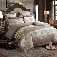 Luxury Bedding Sets Silk Satin Jacquard Embroidery Bed Set - Lusy Store