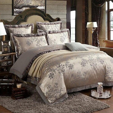 Luxury Bedding Sets Silk Satin Jacquard Embroidery Bed Set - Lusy Store