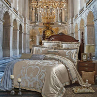 Luxury Bedding Sets Silk Satin Jacquard Embroidery Bed Set - Lusy Store