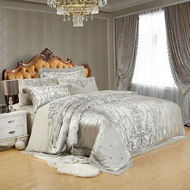 Luxury Bedding Sets Silk Satin Jacquard Embroidery Bed Set - Lusy Store