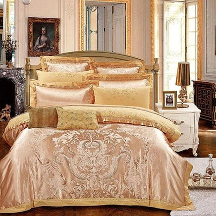 Luxury Bedding Sets Silk Satin Jacquard Embroidery Bed Set - Lusy Store