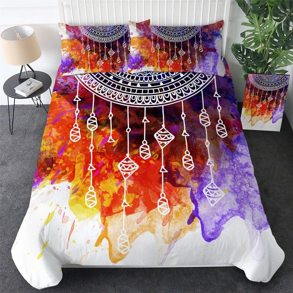 Luxury Bedding Sets Watercolor Dreamcatcher Blue Bedding Sets For Adult Kids - Lusy Store