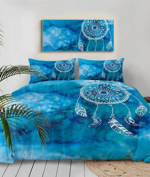 Luxury Bedding Sets Watercolor Dreamcatcher Blue Bedding Sets For Adult Kids - Lusy Store