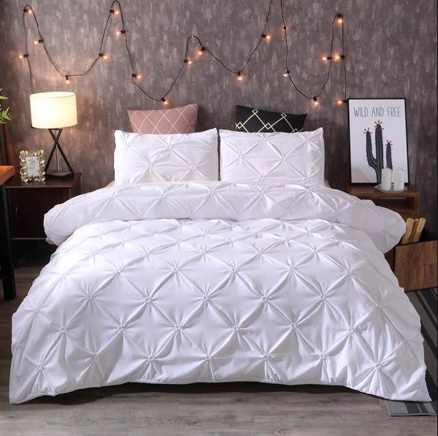 Luxury Pinch Pleat Bedding Sets Duvet Cover Bed Sheet Kids Bedding Sets Twin/Full/Queen/King size - Lusy Store