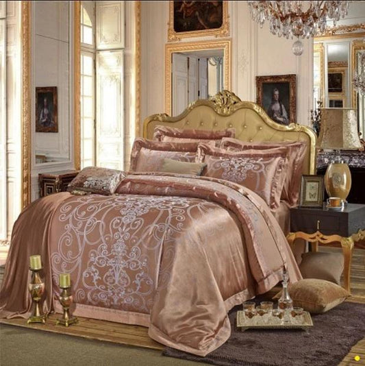 Luxury Silk Embroidery Satin Jacquard Bedding Sets Duvet Cover Bed Sheet Bed Linen Kids Bedding Sets - Lusy Store