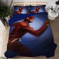 Marvel Avengers Alliance 3D Bedding Sets Iron Man The Flash Duvet Cover Bed Sheet Kids Bedding Sets Twin/Full/Queen/King size Flash Blue
