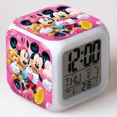 Mickey Mouse Alarm Clock For Kids Bedroom Digital Kawaii Anime PVC Birthday Toy - Lusy Store