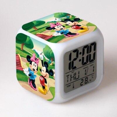 Mickey Mouse Alarm Clock For Kids Bedroom Digital Kawaii Anime PVC Birthday Toy - Lusy Store