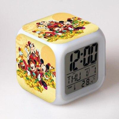 Mickey Mouse Alarm Clock For Kids Bedroom Digital Kawaii Anime PVC Birthday Toy - Lusy Store