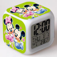 Mickey Mouse Alarm Clock For Kids Bedroom Digital Kawaii Anime PVC Birthday Toy - Lusy Store