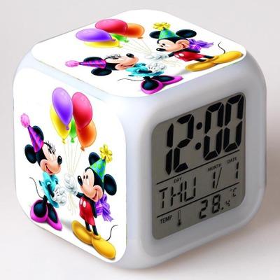 Mickey Mouse Alarm Clock For Kids Bedroom Digital Kawaii Anime PVC Birthday Toy - Lusy Store