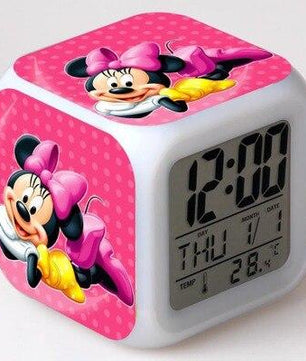 Mickey Mouse Alarm Clock For Kids Bedroom Digital Kawaii Anime PVC Birthday Toy - Lusy Store