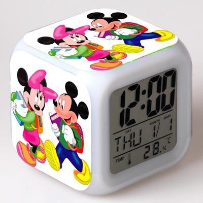 Mickey Mouse Alarm Clock For Kids Bedroom Digital Kawaii Anime PVC Birthday Toy - Lusy Store