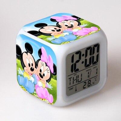 Mickey Mouse Alarm Clock For Kids Bedroom Digital Kawaii Anime PVC Birthday Toy A290 - Lusy Store