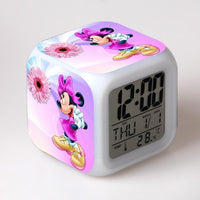 Mickey Mouse Alarm Clock For Kids Bedroom Digital LED 7 Changed Night Light - Lusy Store