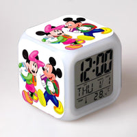 Mickey Mouse Alarm Clock For Kids Bedroom Digital LED 7 Changed Night Light - Lusy Store