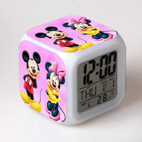 Mickey Mouse Alarm Clock For Kids Bedroom Digital LED 7 Changed Night Light - Lusy Store