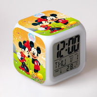 Mickey Mouse Alarm Clock For Kids Bedroom Digital LED 7 Changed Night Light - Lusy Store