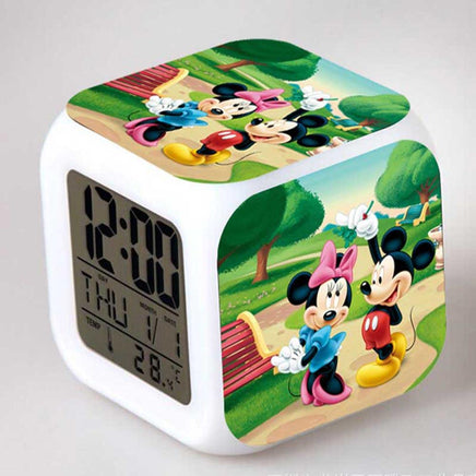 Mickey Mouse Alarm Clock For Kids Bedroom Digital LED 7 Changed Night Light - Lusy Store