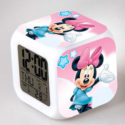 Mickey Mouse Alarm Clock For Kids Bedroom Digital LED 7 Changed Night Light - Lusy Store