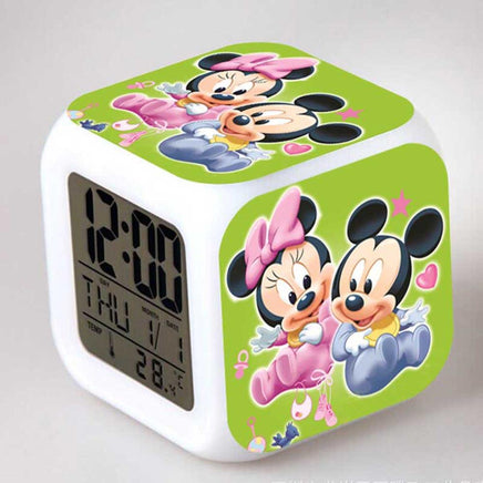 Mickey Mouse Alarm Clock For Kids Bedroom Digital LED 7 Changed Night Light - Lusy Store