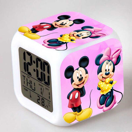 Mickey Mouse Alarm Clock For Kids Bedroom Digital LED 7 Changed Night Light - Lusy Store