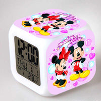 Mickey Mouse Alarm Clock For Kids Bedroom Digital LED 7 Changed Night Light - Lusy Store