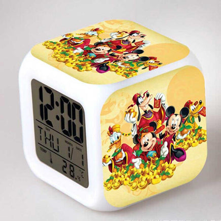 Mickey Mouse Alarm Clock For Kids Bedroom Digital LED 7 Changed Night Light A105 - Lusy Store
