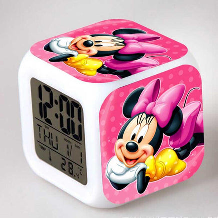 Mickey Mouse Alarm Clock For Kids Bedroom Digital LED 7 Changed Night Light A105 - Lusy Store