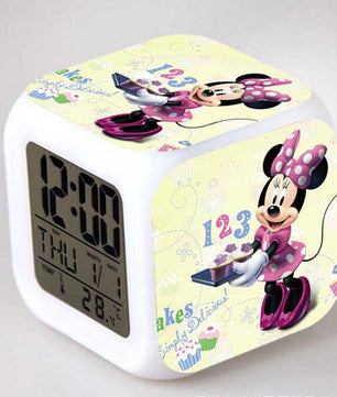 Mickey Mouse Alarm Clock For Kids Bedroom Digital LED 7 Changed Night Light A105 - Lusy Store