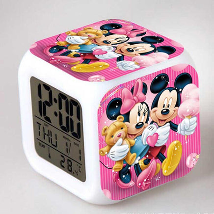 Mickey Mouse Alarm Clock For Kids Bedroom Digital LED 7 Changed Night Light A106 - Lusy Store