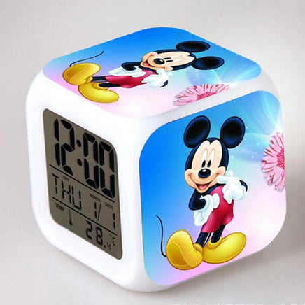 Mickey Mouse Alarm Clock For Kids Bedroom Digital LED 7 Changed Night Light A106 - Lusy Store