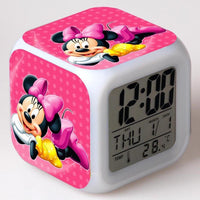 Mickey Mouse Alarm Clock For Kids Bedroom Digital LED 7 Changed Night Light G102 - Lusy Store