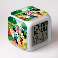Mickey Mouse Alarm Clock For Kids Bedroom Digital LED 7 Changed Night Light G102 8cm x 8cm x 8cm Green