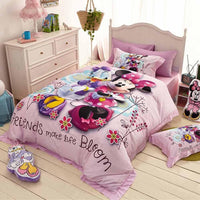 Mickey Mouse & Friends Goofy 100% Cotton Twin Queen Bedroom Decor Sheet Sets 3D Pink Bedding Sets - Lusy Store